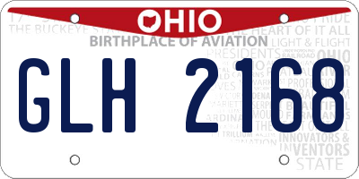 OH license plate GLH2168