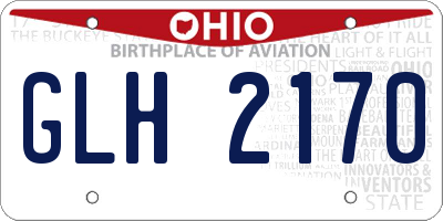 OH license plate GLH2170