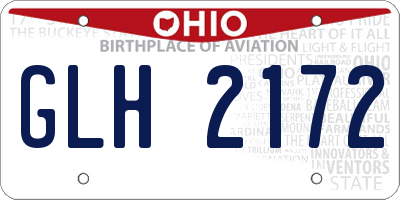 OH license plate GLH2172