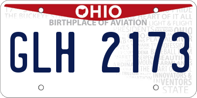 OH license plate GLH2173