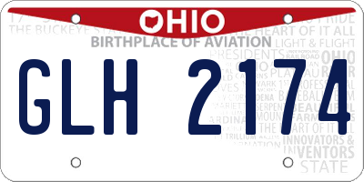 OH license plate GLH2174