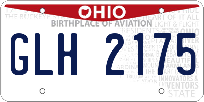 OH license plate GLH2175