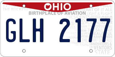 OH license plate GLH2177