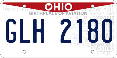 OH license plate GLH2180