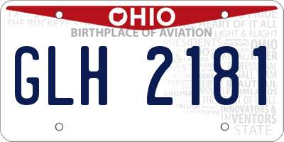 OH license plate GLH2181