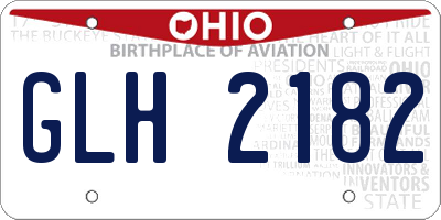 OH license plate GLH2182