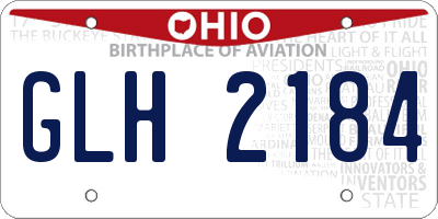 OH license plate GLH2184