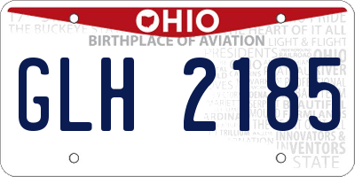OH license plate GLH2185