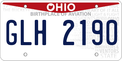 OH license plate GLH2190