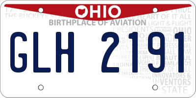 OH license plate GLH2191