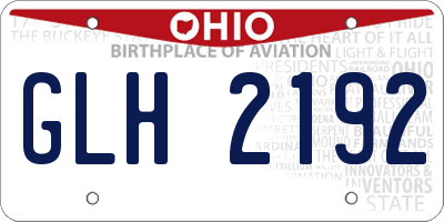 OH license plate GLH2192