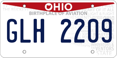 OH license plate GLH2209