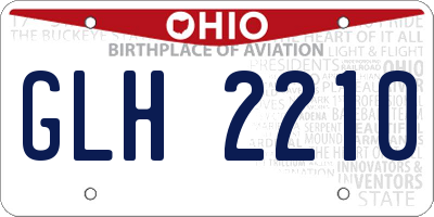 OH license plate GLH2210