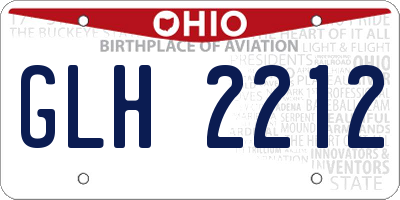 OH license plate GLH2212