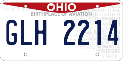 OH license plate GLH2214