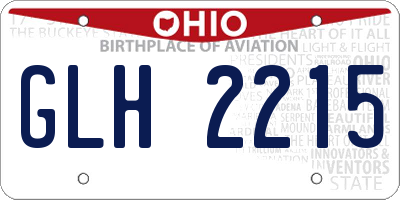 OH license plate GLH2215