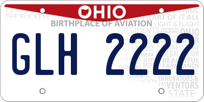 OH license plate GLH2222