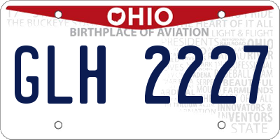 OH license plate GLH2227