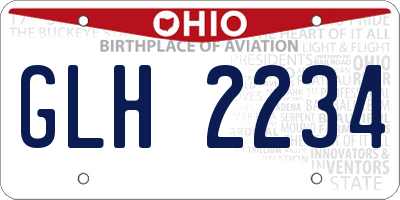 OH license plate GLH2234