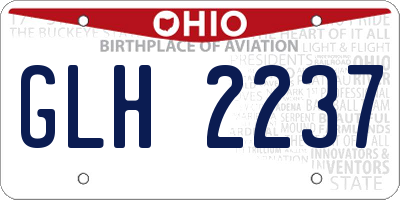 OH license plate GLH2237