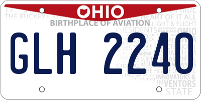 OH license plate GLH2240