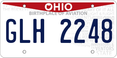 OH license plate GLH2248