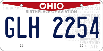 OH license plate GLH2254