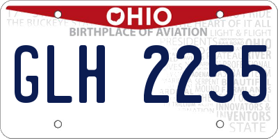 OH license plate GLH2255