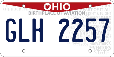OH license plate GLH2257