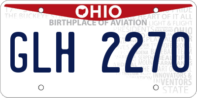 OH license plate GLH2270