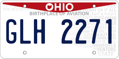 OH license plate GLH2271