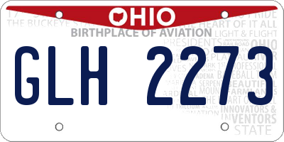OH license plate GLH2273