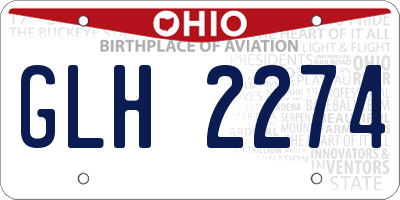 OH license plate GLH2274