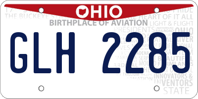 OH license plate GLH2285