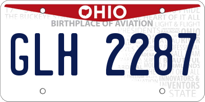 OH license plate GLH2287