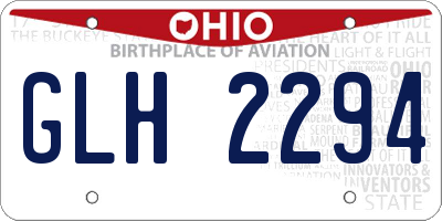 OH license plate GLH2294