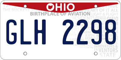 OH license plate GLH2298
