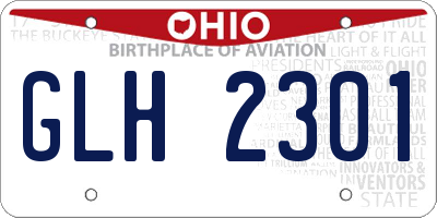 OH license plate GLH2301