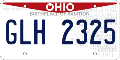 OH license plate GLH2325