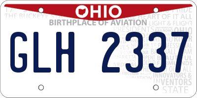 OH license plate GLH2337