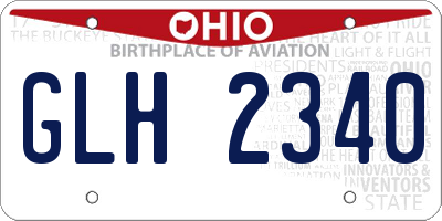 OH license plate GLH2340