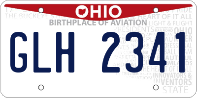 OH license plate GLH2341