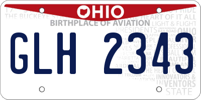 OH license plate GLH2343