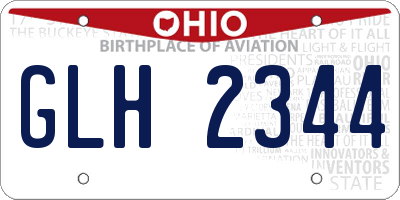 OH license plate GLH2344
