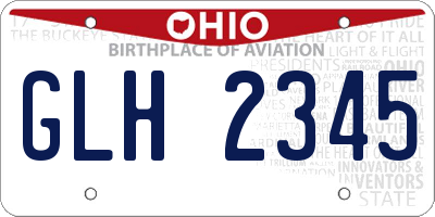 OH license plate GLH2345