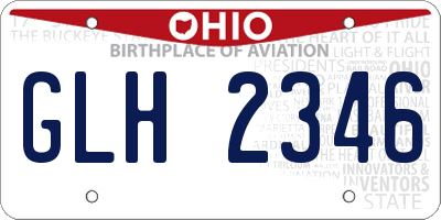 OH license plate GLH2346