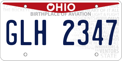 OH license plate GLH2347