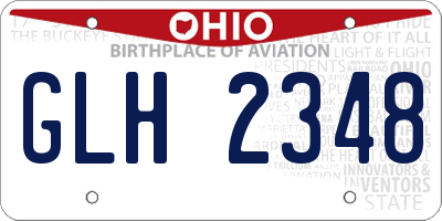 OH license plate GLH2348