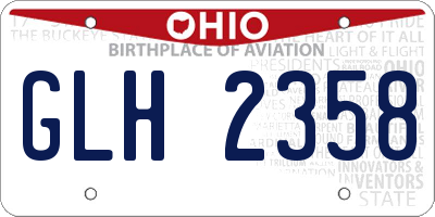 OH license plate GLH2358