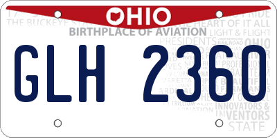OH license plate GLH2360